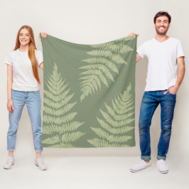 Manta Polar Woodland Fern Leves Personalizado Colores de fondo