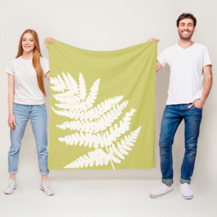 Manta Polar Woodland Fern Personalizado Colores de fondo