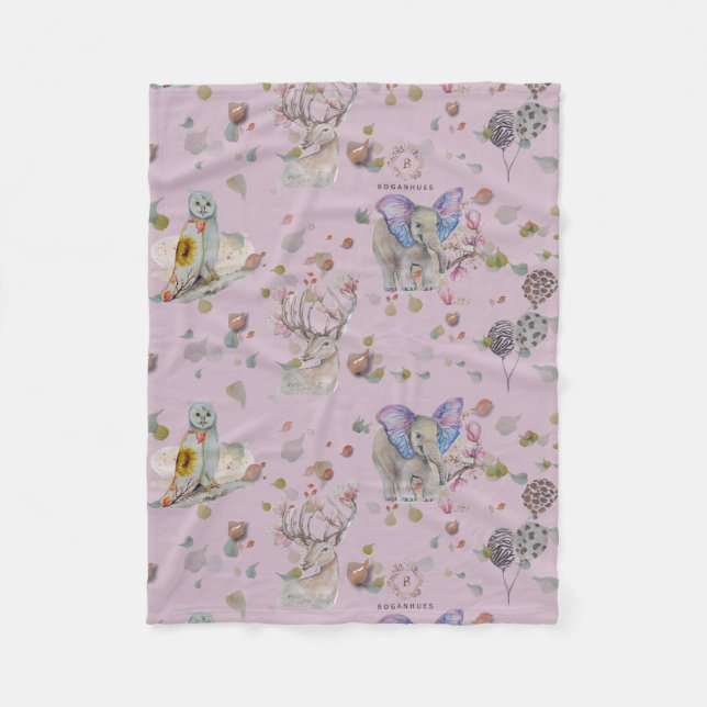 Manta Polar Woodland Theme Baby (Anverso)