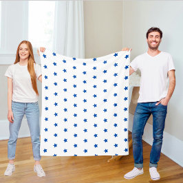 Manta Polar Wool blanket with blue stars, living room throw