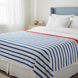 Manta Polar Wool blanket with blue stripes, Nautical-themed