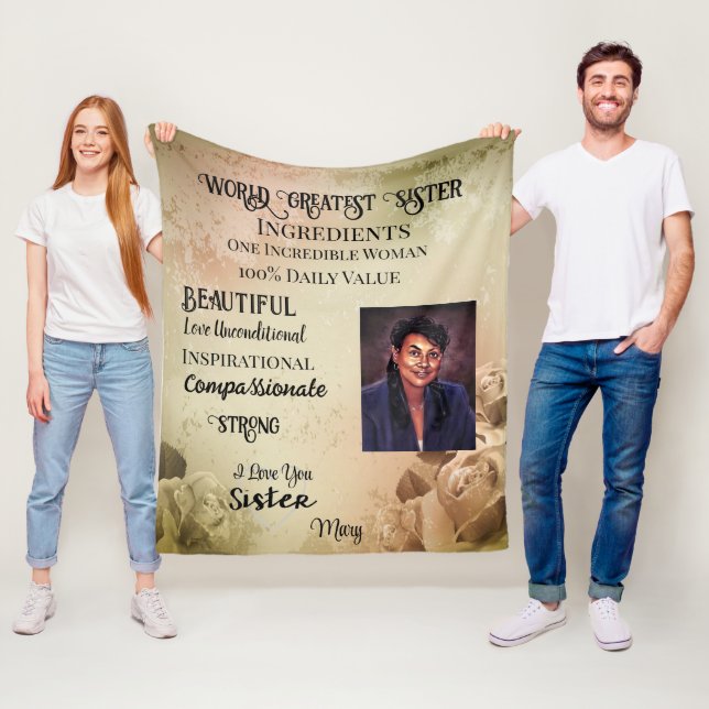 Manta Polar World Greatest Sister Fleece Blanket (In situ)