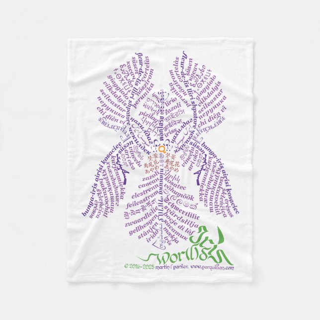 Manta Polar World Word Iris Fleece Blanket (Anverso)