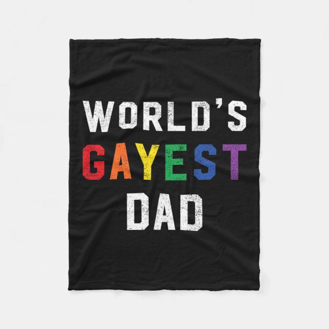 Manta Polar Worlest Gayest Dad Cute Gay Pride Lgbt Fathers Day (Anverso)