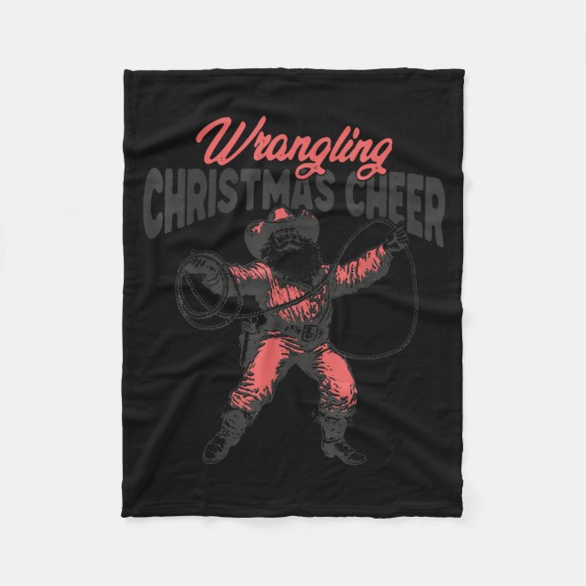 Manta Polar Wrangling Christmas Cheer Funny Cowboy Santa Weste (Anverso)