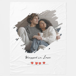 Manta Polar Wrapped in Love Valentine's Day Photo Personalized