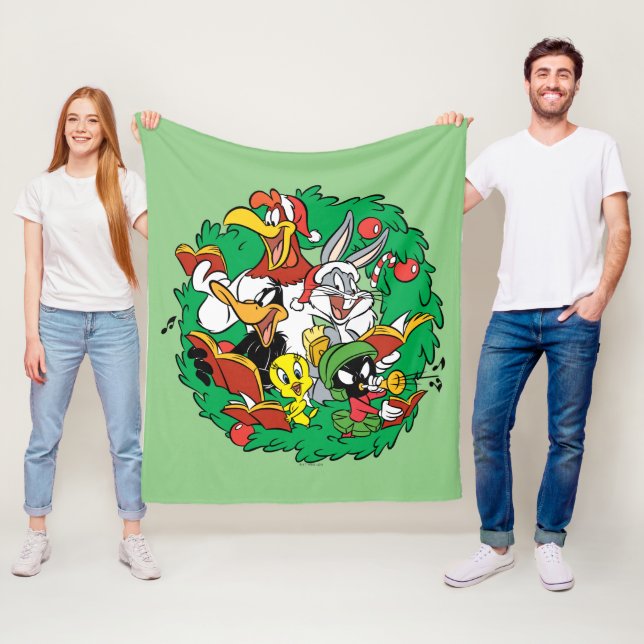 Manta Polar Wreath de los Navidades del grupo LOONEY TUNES™ (In situ)