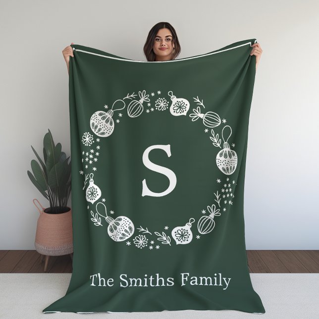 Manta Polar Wreath de Navidades monográficos personalizados (Subido por el creador)