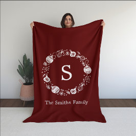 Manta Polar Wreath de Navidades monográficos personalizados