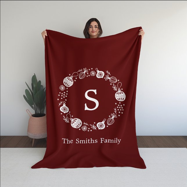 Manta Polar Wreath de Navidades monográficos personalizados (Subido por el creador)