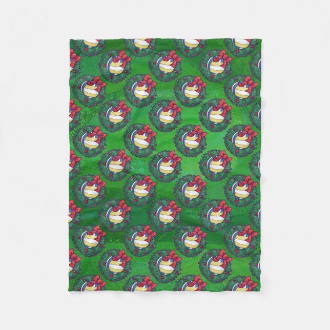 Manta Polar Wreath, Navidades de voleibol (Anverso)