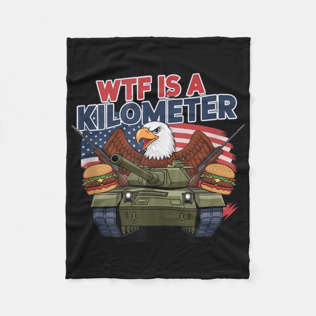 Manta Polar Wtf Es Un Kilómetro Funny Estadounidense Patriota  (Anverso)