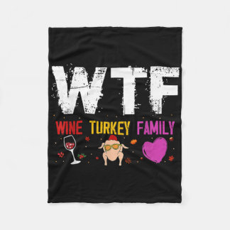 Manta Polar Wtf Wine Turkey Camisas familiares Divertido Día d