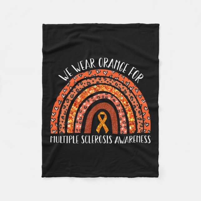 Manta Polar Wuse Naranja Ms Rainbow Múltiple Esclerosis Awaren (Anverso)