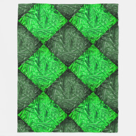 Manta Polar Xadrez verde Falsa ou folhas de coqueiro.