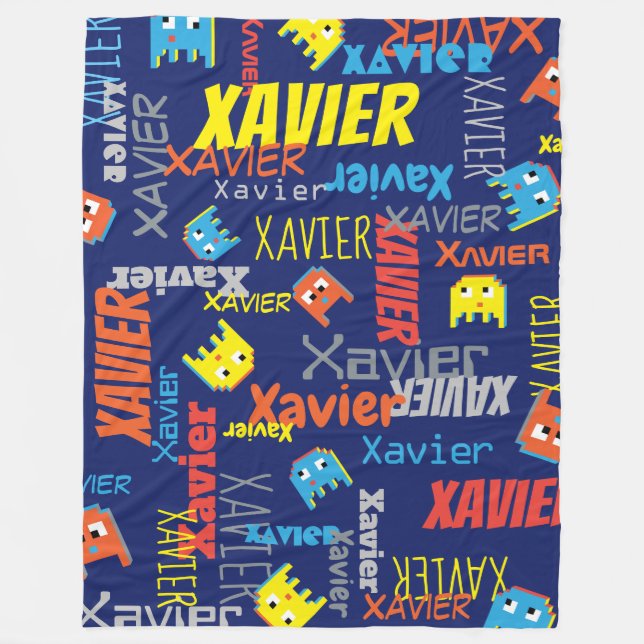 Manta Polar Xavier nombre personalizado píxel gráfico monstruo (Anverso)