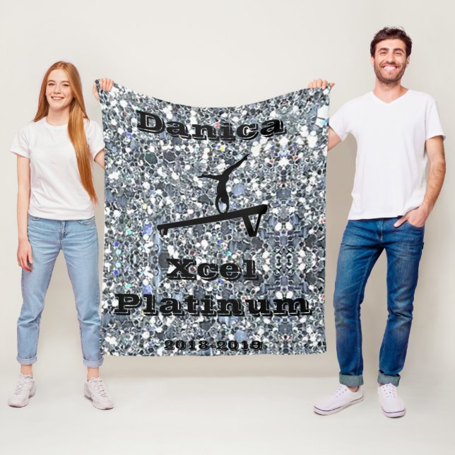 Manta Polar Xcel Platinum Gymnastics Personalizado Fleece Blan (In situ)