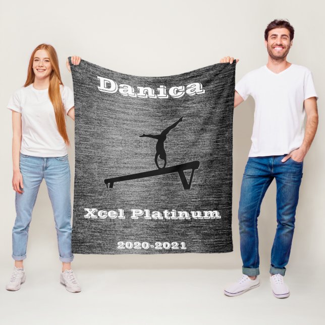 Manta Polar Xcel Platinum Gymnastics Personalizado Fleece Blan (In situ)