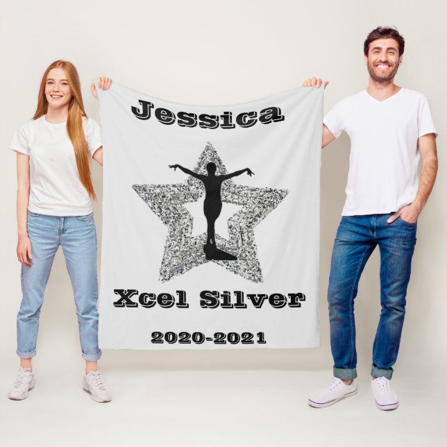 Manta Polar Xcel Silver Gymnastics Star Fleece Blanket (In situ)
