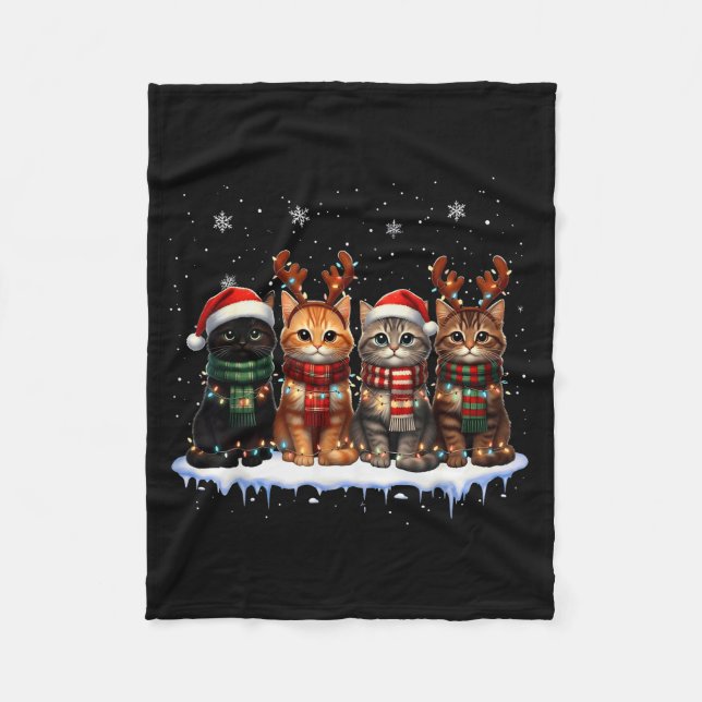 Manta Polar Xmas Cat Meowy Christmas Cute For Men Woman Kid Ca (Anverso)