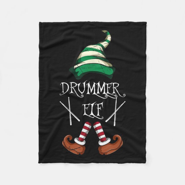 Manta Polar Xmas Drumsticks Music Matching Drummer Elf Pajama  (Anverso)