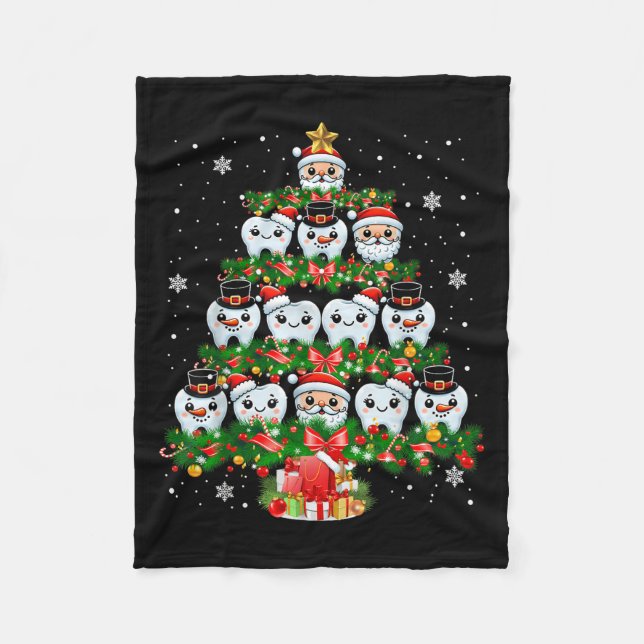 Manta Polar Xmas Ilustra Dientes Médicos Dientes Dientes Dient (Anverso)