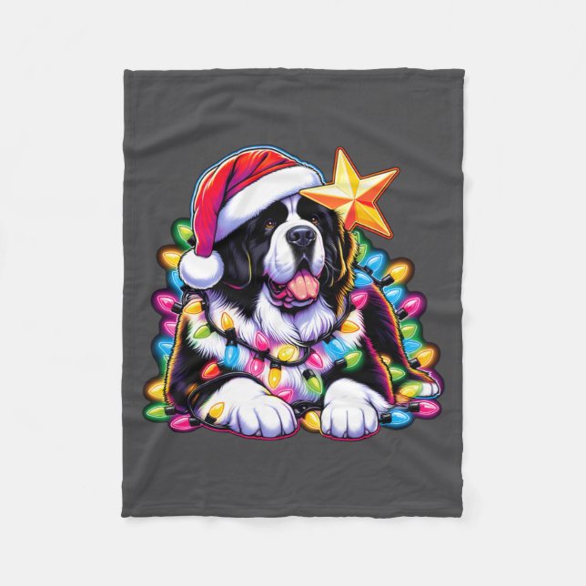 Manta Polar Xmas Landseer Newfoundland Dog Tangled Christmas L (Anverso)