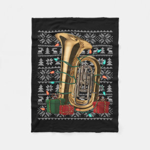 Manta Polar Xmas Sweater Style Ugly Musical Tuba Navidades
