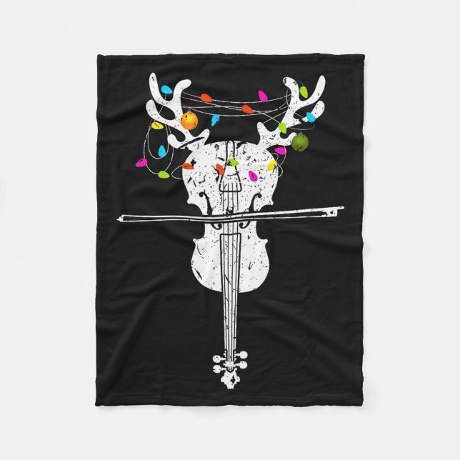 Manta Polar Xmas Violinist Reindeer Christmas Violin  (Anverso)