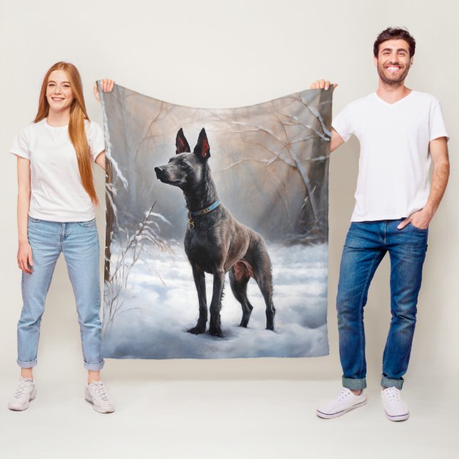 Manta Polar Xoloitzcuintli Deja que nieve Navidad (In situ)