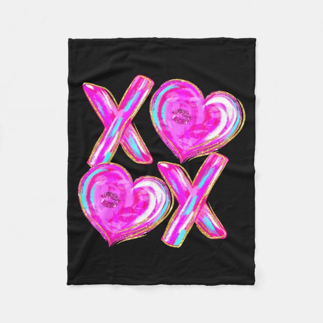 Manta Polar Xoxo Hearts Valentine's Day Women Girls Vday  (Anverso)