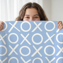 Manta Polar XOXO Hugs & Kisses Blue Stylish Modern Pattern