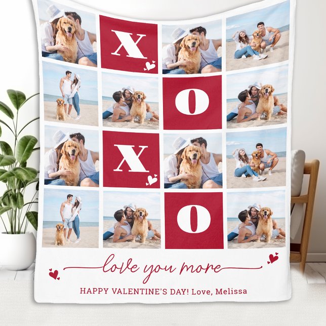Manta Polar XOXO Negrita Día de San Valentín moderno de 4 Coll (Subido por el creador)