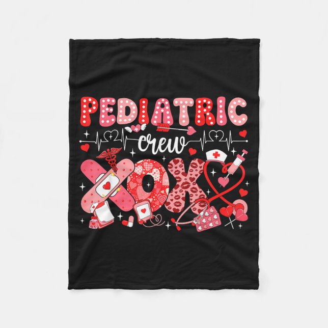 Manta Polar Xoxo Nurse Pediatric Crew Nurse Valentine Leopard  (Anverso)