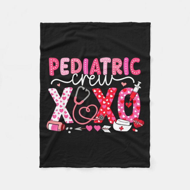 Manta Polar Xoxo Nurse Pediatric Crew Nurse Valentine Leopard  (Anverso)