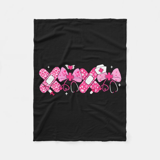 Manta Polar Xoxo Nurse Valentines Day Stethoscope Valentine Nu (Anverso)