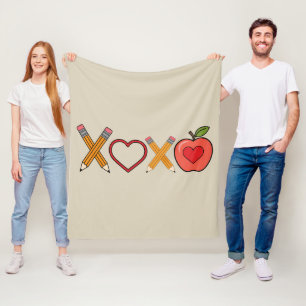 Manta Polar XOXO Profesor Lápiz y manzana del Día de San Valen