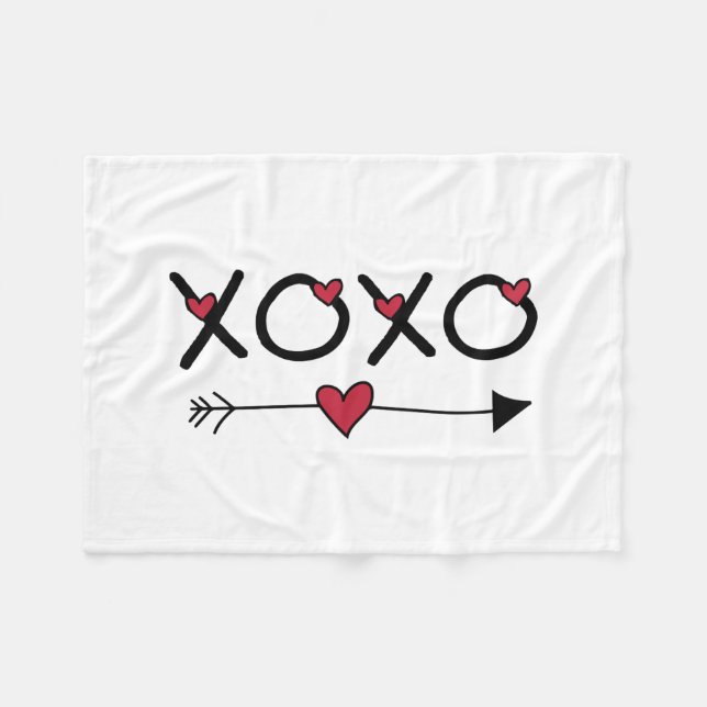 Manta Polar XOXO San Valentín (Frente (Horizontal))