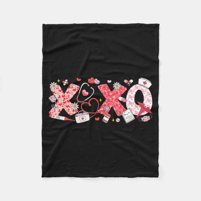 Manta Polar Xoxo Stethoscope Valentine Rn Pct Cna Nurse Nurse  (Anverso)