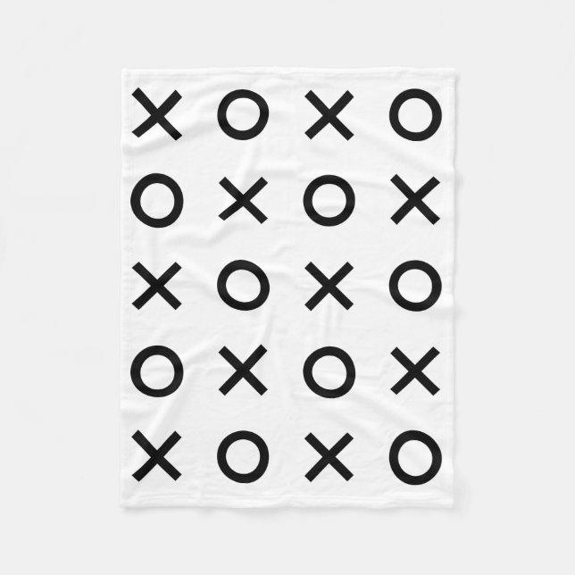 Manta Polar Xs y Os blancos y negros (Anverso)