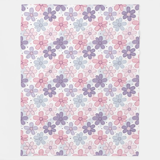 Manta Polar Y2K Flower Seamless Pattern (Anverso)