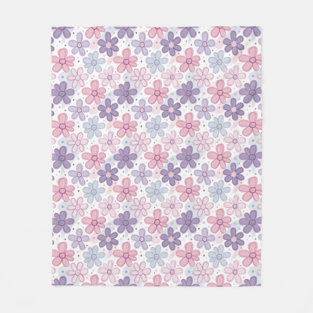 Manta Polar Y2K Flower Seamless Pattern (Anverso)