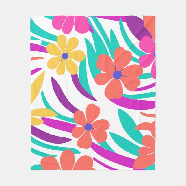 Manta Polar Y2K Vibrante Wildflower Negrita Diseño Retro Prima (Anverso)