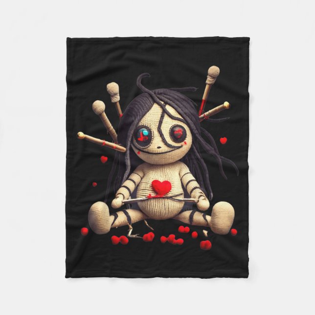 Manta Polar Y Cute Sitting Voodoo Doll Halloween Valentine Day (Anverso)