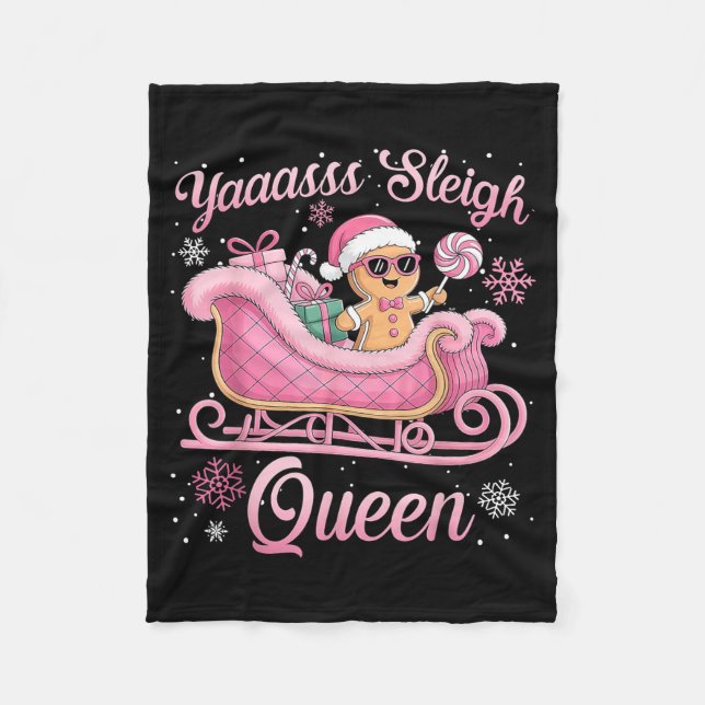 Manta Polar Yaas Sleigh Queen Sleigh Girl Matching Christmas  (Anverso)