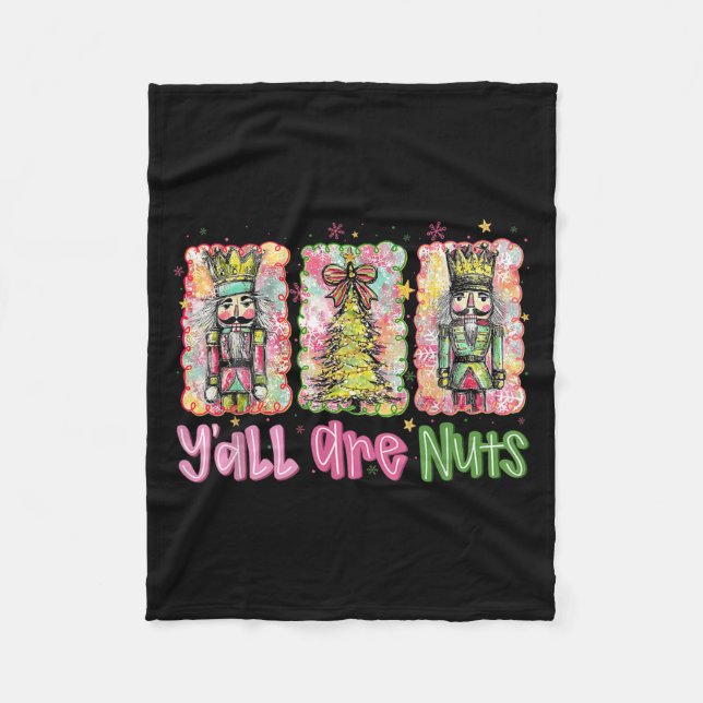 Manta Polar Y'all Are Nuts Nutcracker Merry Christmas Funny Xm (Anverso)