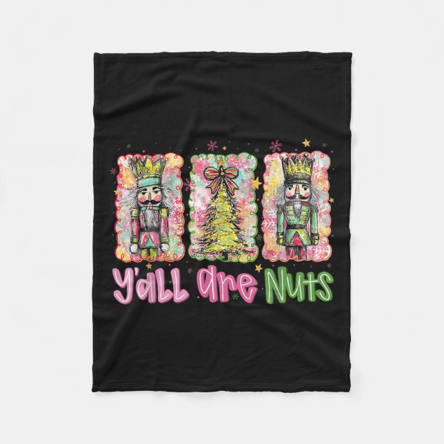 Manta Polar Y'all Are Nuts Nutcracker Merry Christmas Funny Xm (Anverso)