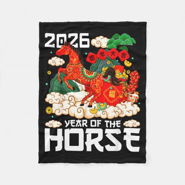 Manta Polar Year Of The Horse 2026 Happy Chinese Lunar New Yea (Anverso)
