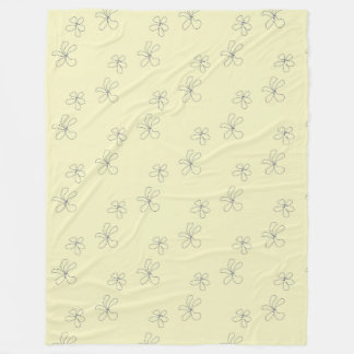 Manta Polar yellow flower blanket