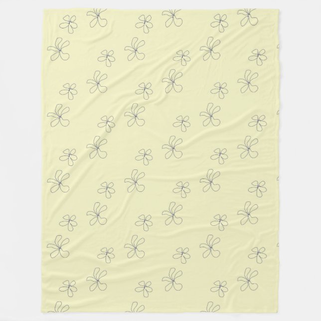 Manta Polar yellow flower blanket (Anverso)